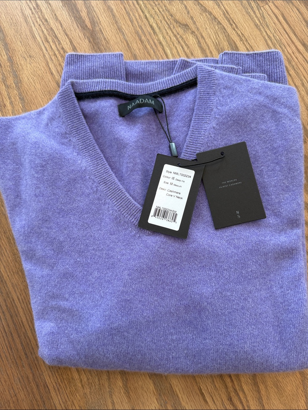 NAADAM Lavender V-Neck Cashmere Sweater - Men